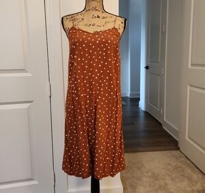 Madewell Strapless Brown Polka Dot Dress